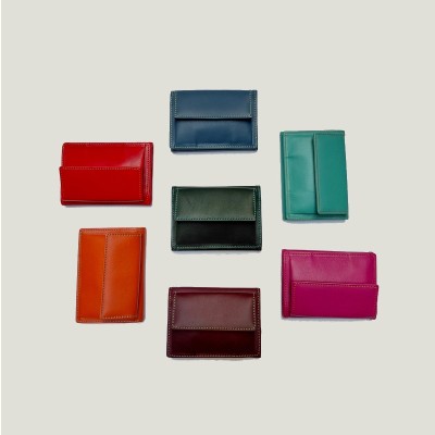 Billetero Mini Piel Mujer Tríptico | Billetero Pequeño